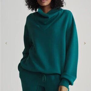Varley Teal Cowl Neck Sweater